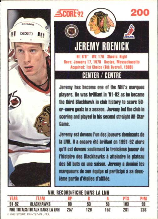 B3532- 1992-93 Score Canadian Hk #s 1-250 +Rookies -You Pick- 15+ FREE US SHIP - Picture 397 of 497