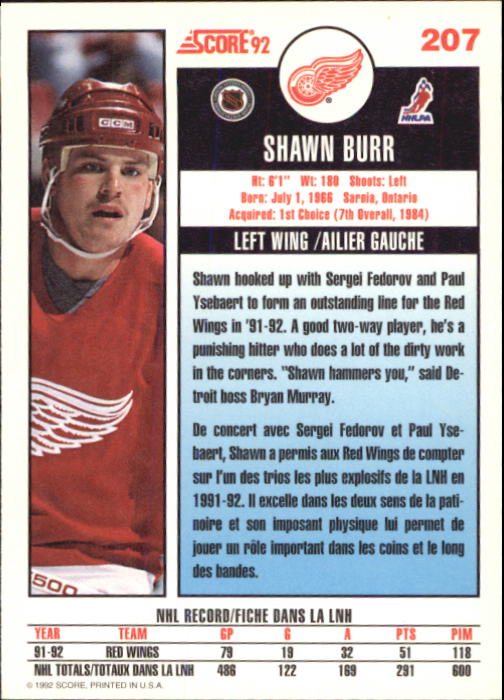 B3532- 1992-93 Score Canadian Hk #s 1-250 +Rookies -You Pick- 15+ FREE US SHIP - Picture 411 of 497