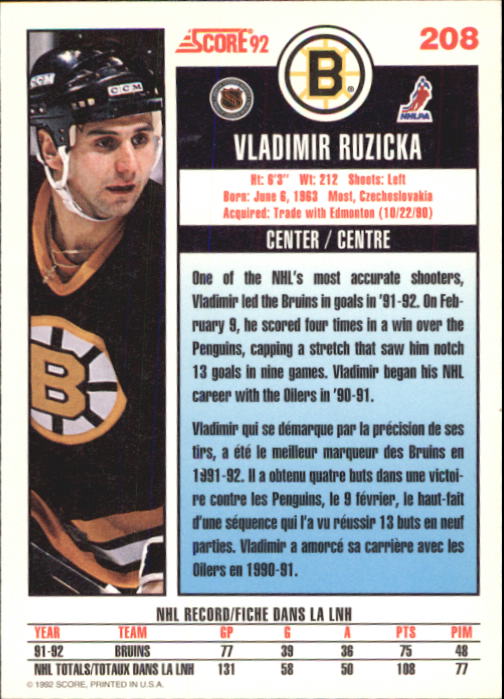 B3532- 1992-93 Score Canadian Hk #s 1-250 +Rookies -You Pick- 15+ FREE US SHIP - Picture 413 of 497