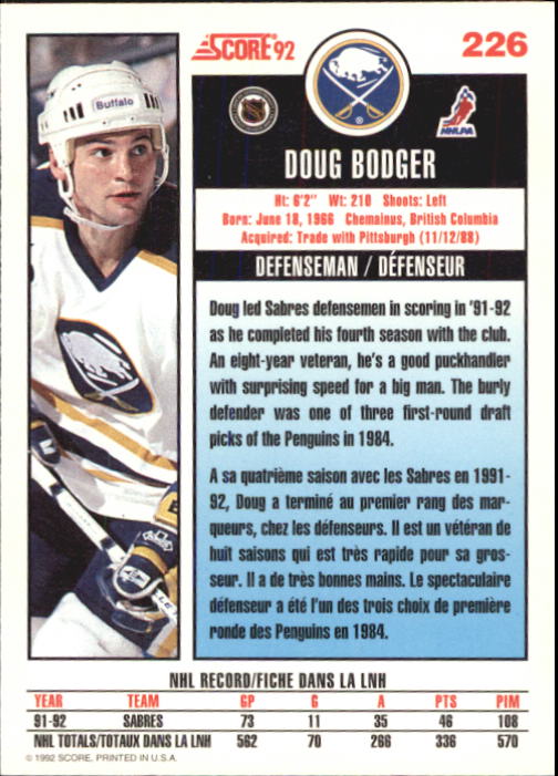 B3532- 1992-93 Score Canadian Hk #s 1-250 +Rookies -You Pick- 15+ FREE US SHIP - Picture 449 of 497