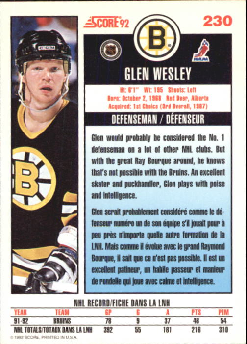 B3532- 1992-93 Score Canadian Hk #s 1-250 +Rookies -You Pick- 15+ FREE US SHIP - Picture 457 of 497