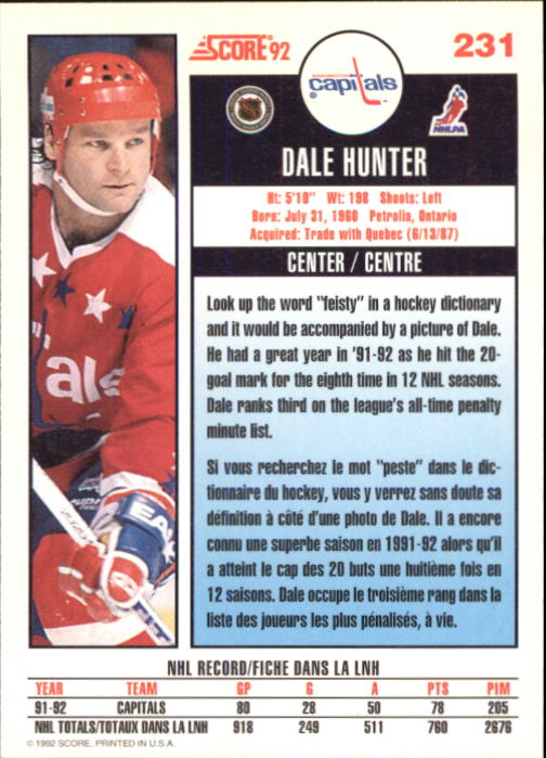 B3532- 1992-93 Score Canadian Hk #s 1-250 +Rookies -You Pick- 15+ FREE US SHIP - Picture 459 of 497