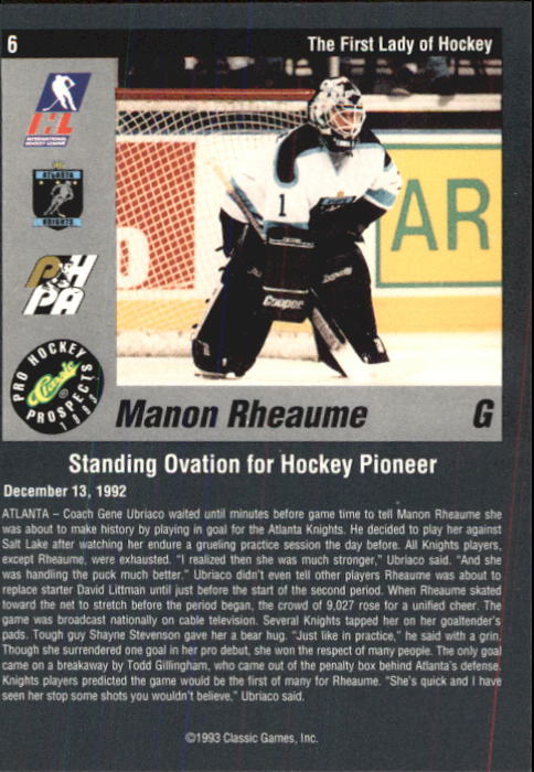 Buy Manon Rheaume Cards Online  Manon Rheaume Hockey Price Guide - Beckett