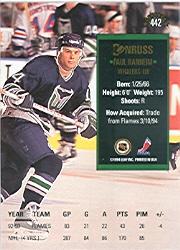 1993-94 Donruss #442 Paul Ranheim back image
