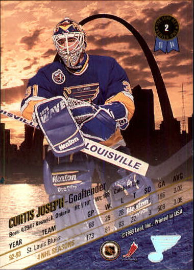 1993-94 Leaf #2 Curtis Joseph back image