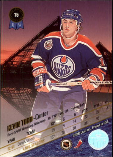 1993-94 Leaf #15 Kevin Todd back image