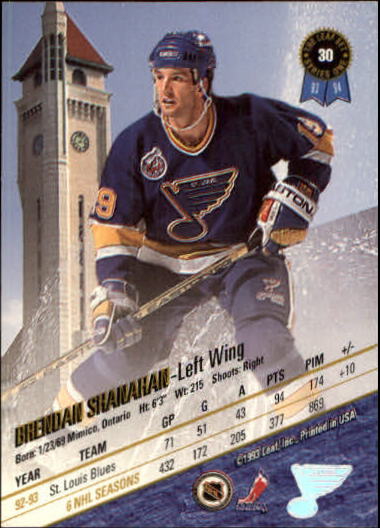 1993-94 Leaf #30 Brendan Shanahan back image