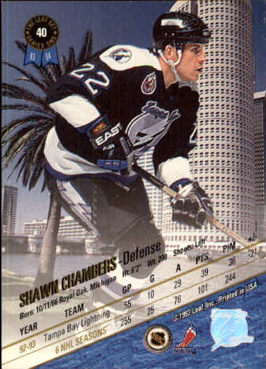 1993-94 Leaf #40 Shawn Chambers back image