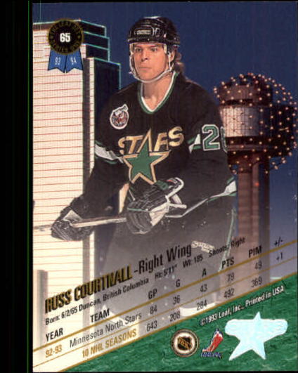 1993-94 Leaf #65 Russ Courtnall back image