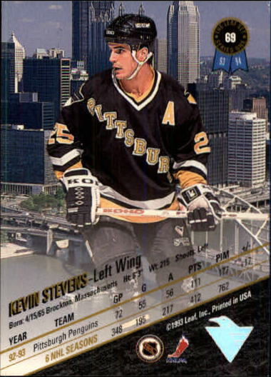 1993-94 Leaf #69 Kevin Stevens back image