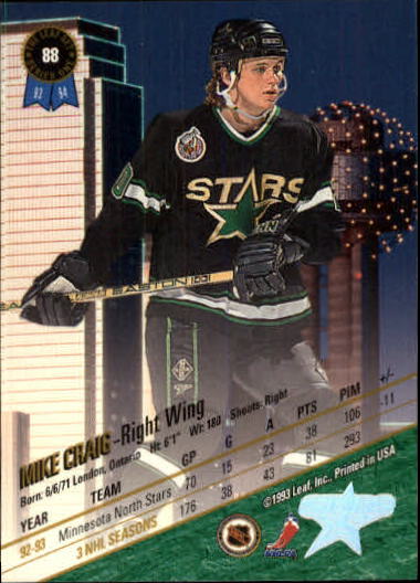 1993-94 Leaf #88 Mike Craig back image