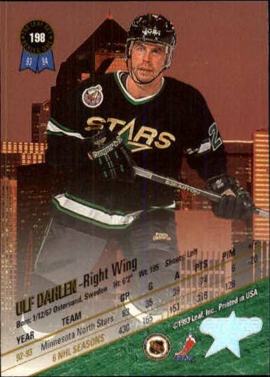 1993-94 Leaf #198 Ulf Dahlen back image