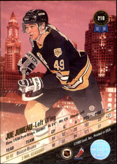 1993-94 Leaf #218 Joe Juneau back image