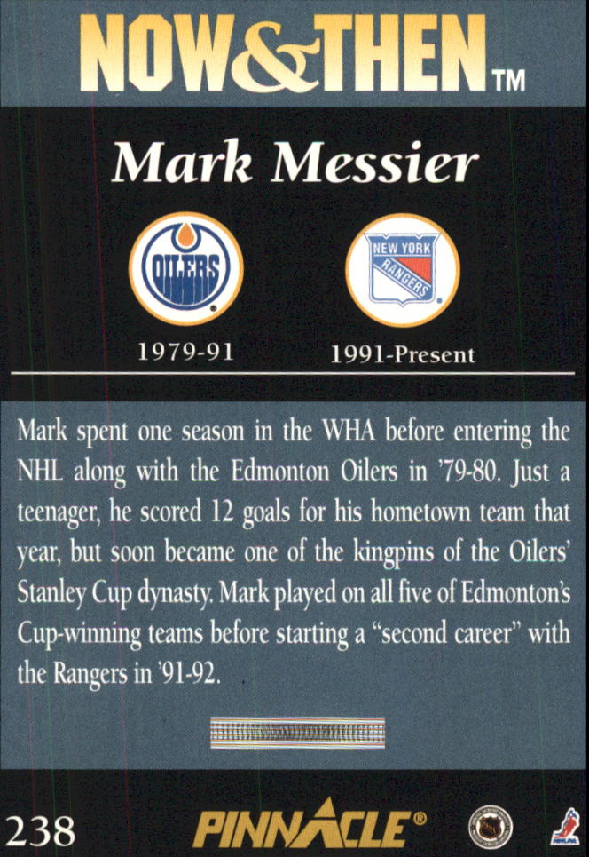 1993-94 Pinnacle #238 Mark Messier NT back image