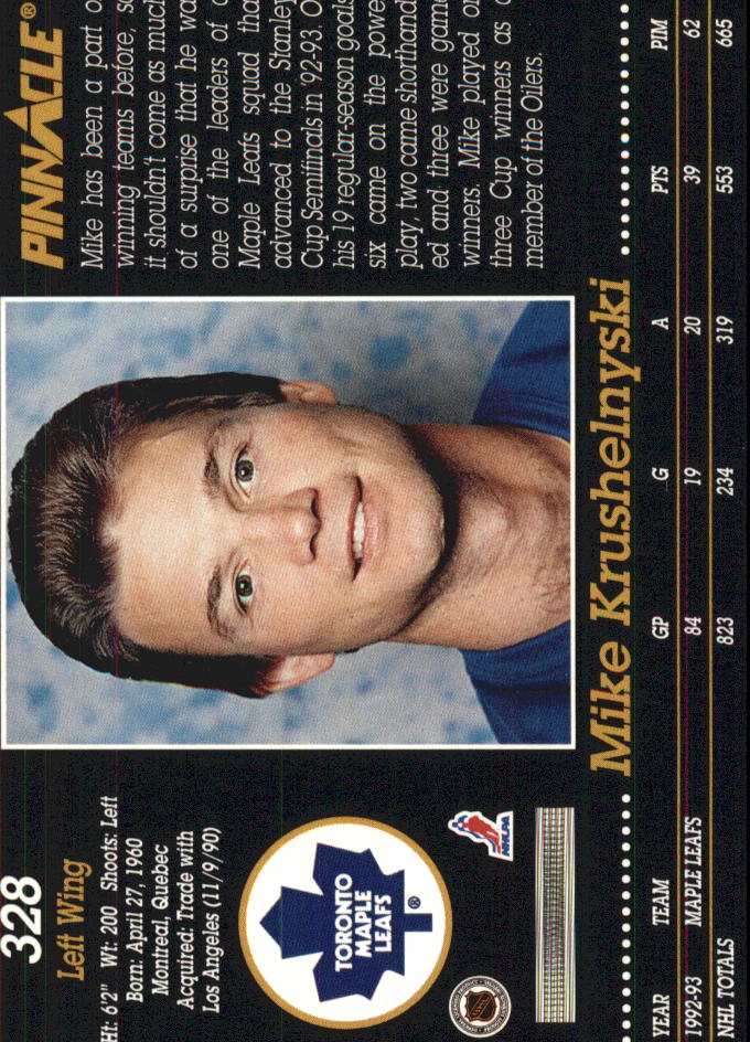 1993-94 Pinnacle #328 Mike Krushelnyski back image