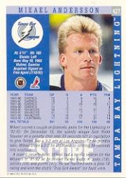 1993-94 Score #427 Mikael Andersson back image
