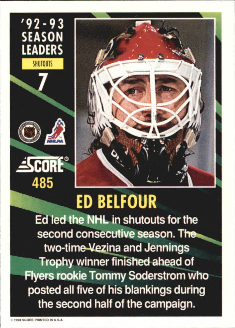 1993-94 Score #485 Ed Belfour SL back image