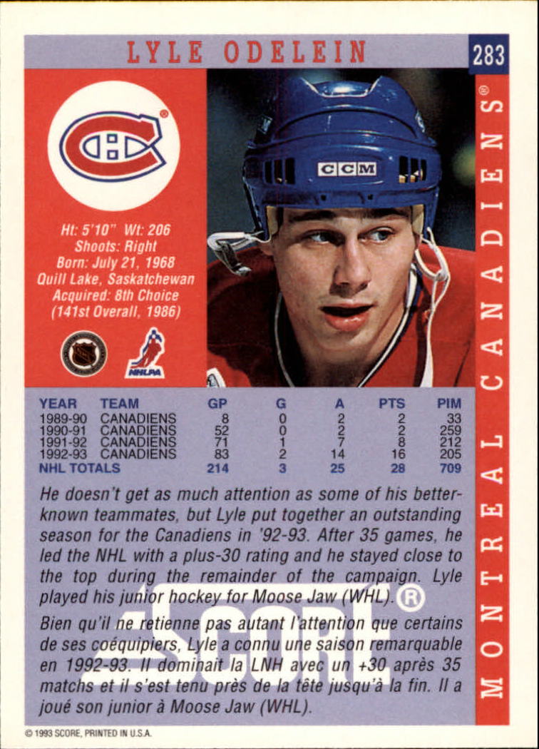 1993-94 Score Canadian Hk #s 253-500 +RC's (A1224) - You Pick - 15+ FREE SHIP