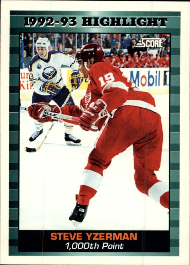1993-94 Score Canadian #448 Steve Yzerman HL/Detroit Red Wings/1&000th Point