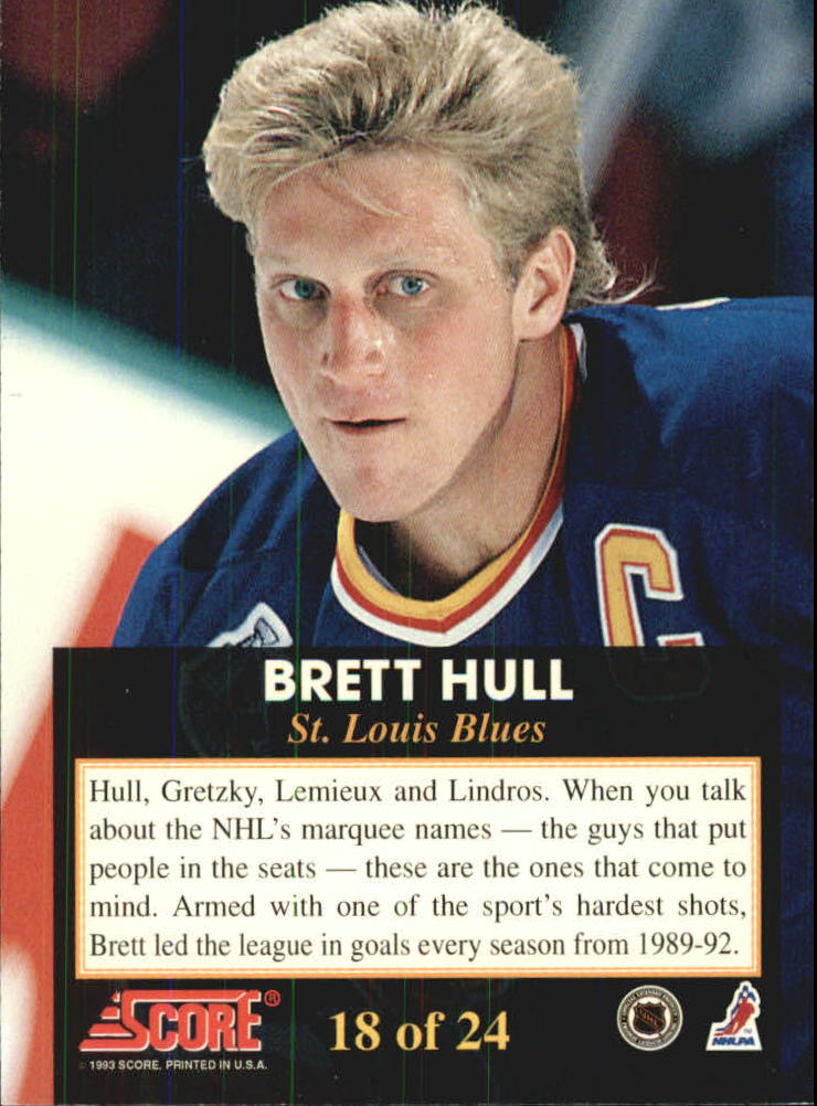 1993-94 Score Franchise #18 Brett Hull back image