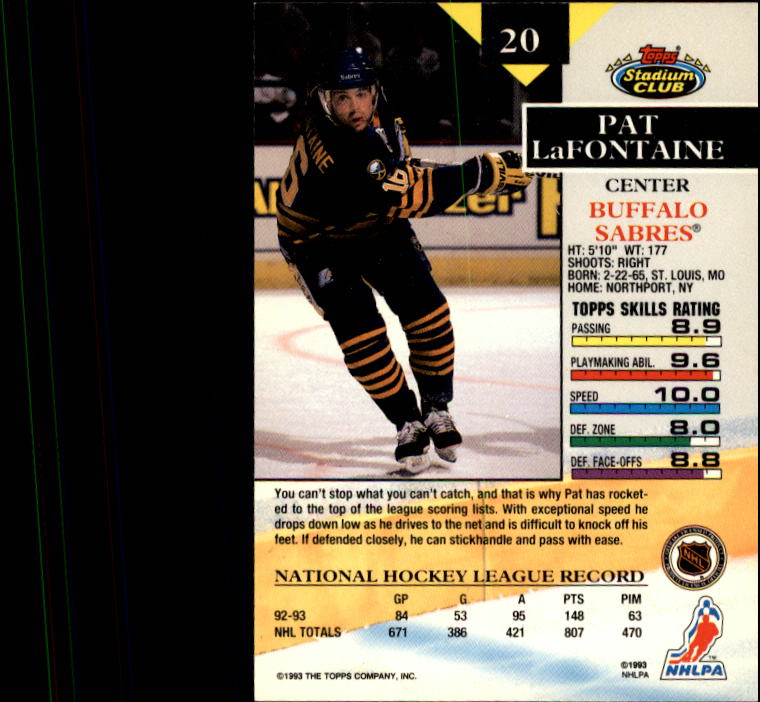 B1400- 1993-94 Stadium Club Hk #s 1-250 +Rookies -You Pick- 15+ FREE US SHIP - Picture 41 of 493
