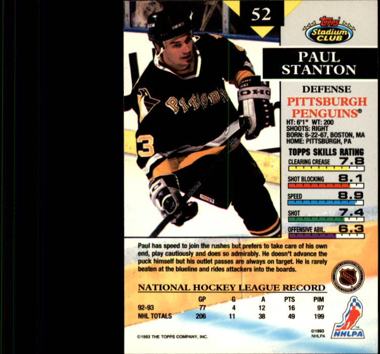 1993-94 Stadium Club #52 Paul Stanton back image