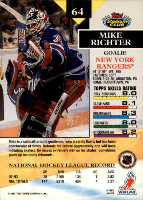 B1400- 1993-94 Stadium Club Hk #s 1-250 +Rookies -You Pick- 15+ FREE US SHIP - Picture 127 of 493