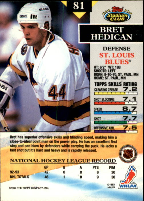 B1400- 1993-94 Stadium Club Hk #s 1-250 +Rookies -You Pick- 15+ FREE US SHIP - Picture 159 of 493