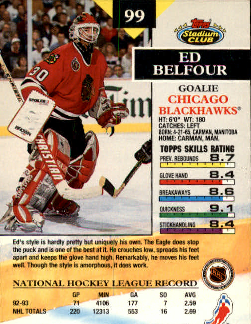 B1400- 1993-94 Stadium Club Hk #s 1-250 +Rookies -You Pick- 15+ FREE US SHIP - Picture 195 of 493