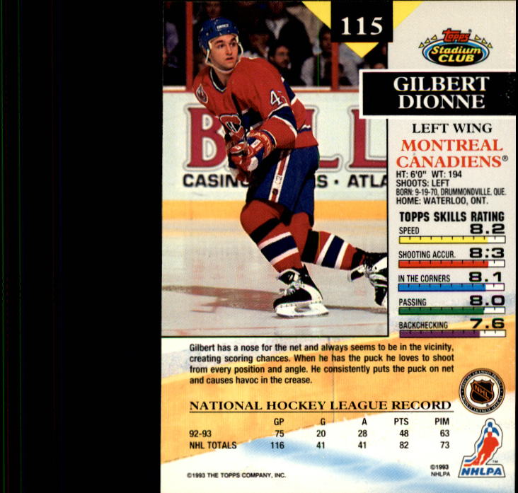 B1400- 1993-94 Stadium Club Hk #s 1-250 +Rookies -You Pick- 15+ FREE US SHIP - Picture 227 of 493