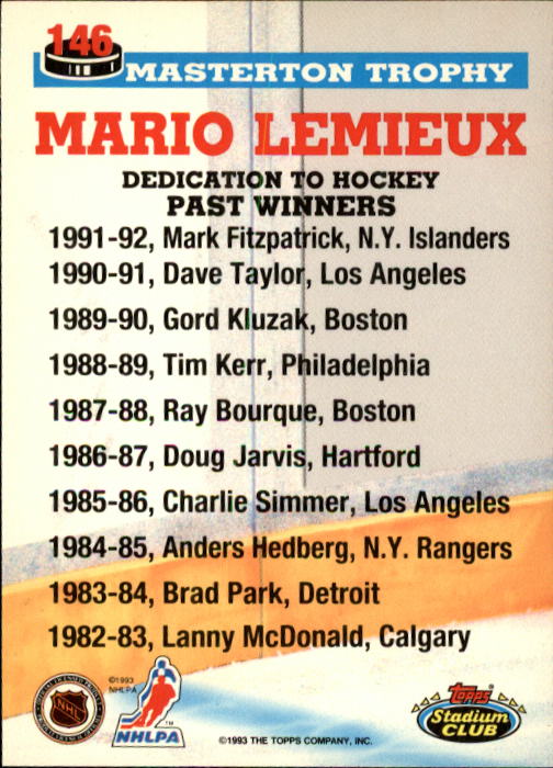 B1400- 1993-94 Stadium Club Hk #s 1-250 +Rookies -You Pick- 15+ FREE US SHIP - Picture 287 of 493