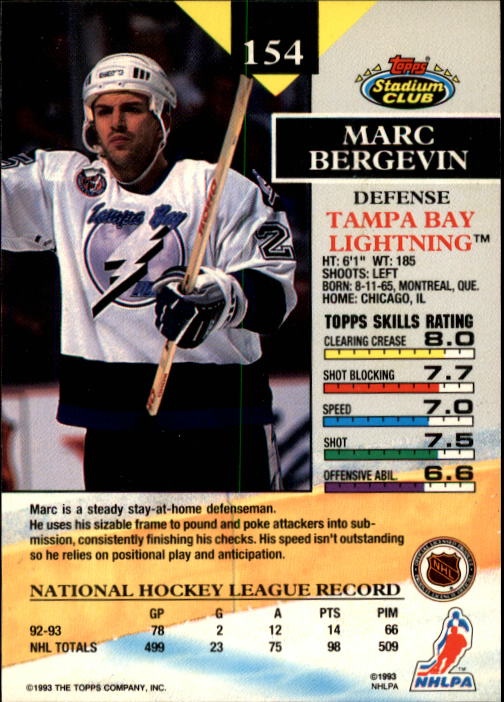 B1400- 1993-94 Stadium Club Hk #s 1-250 +Rookies -You Pick- 15+ FREE US SHIP - Picture 303 of 493