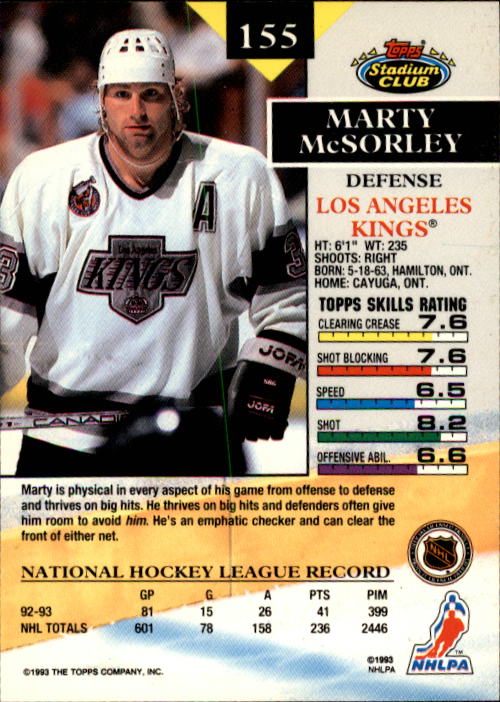 1993-94 Stadium Club #155 Marty McSorley - NM-MT