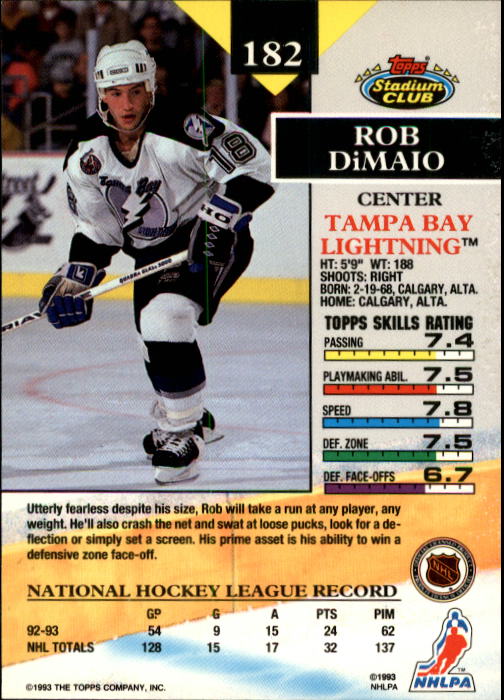 B1400- 1993-94 Stadium Club Hk #s 1-250 +Rookies -You Pick- 15+ FREE US SHIP - Picture 357 of 493