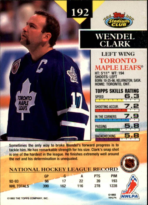 B1400- 1993-94 Stadium Club Hk #s 1-250 +Rookies -You Pick- 15+ FREE US SHIP - Picture 377 of 493