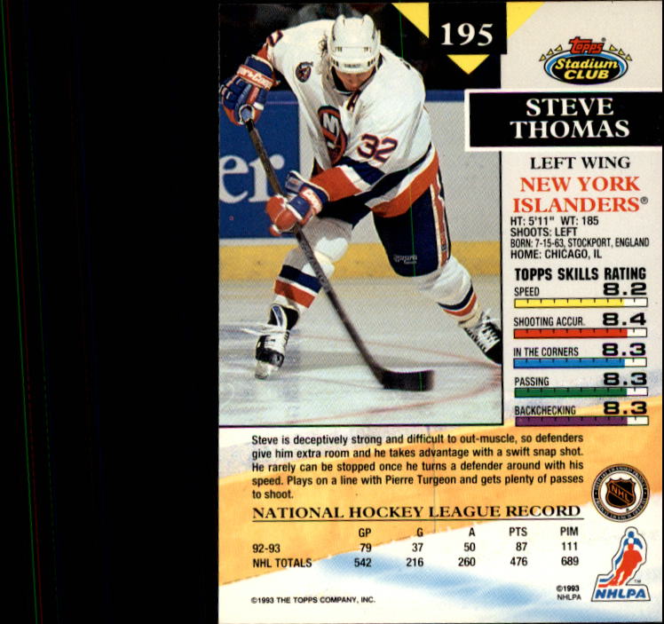B1400- 1993-94 Stadium Club Hk #s 1-250 +Rookies -You Pick- 15+ FREE US SHIP - Picture 383 of 493