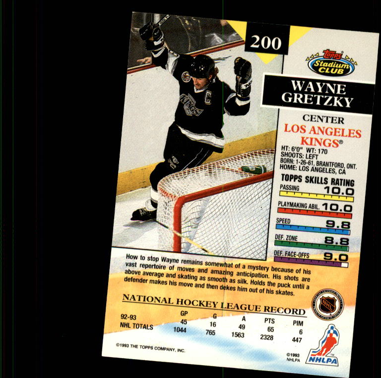 1993-94 Stadium Club #200 Wayne Gretzky back image
