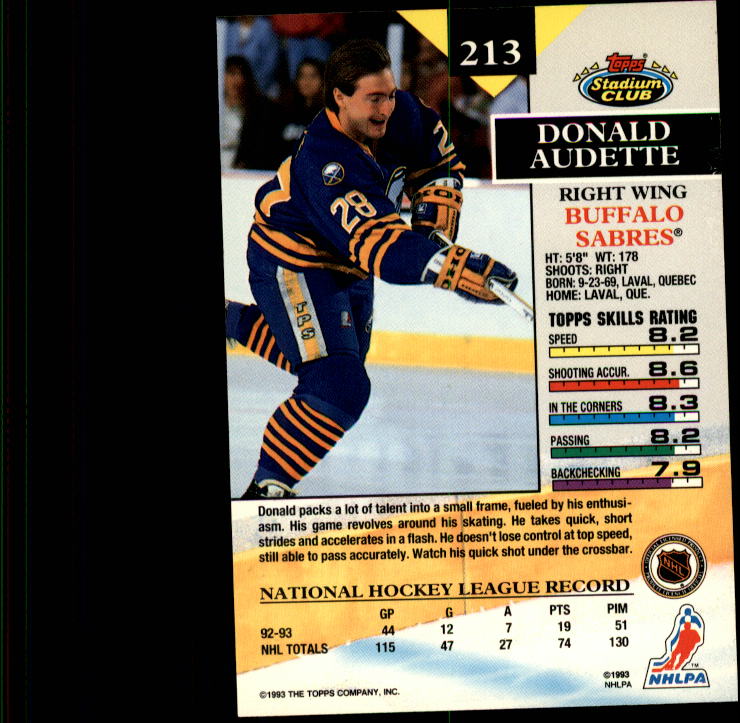 B1400- 1993-94 Stadium Club Hk #s 1-250 +Rookies -You Pick- 15+ FREE US SHIP - Picture 419 of 493