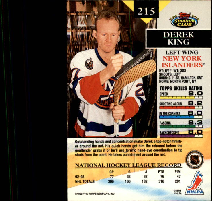B1400- 1993-94 Stadium Club Hk #s 1-250 +Rookies -You Pick- 15+ FREE US SHIP - Picture 423 of 493