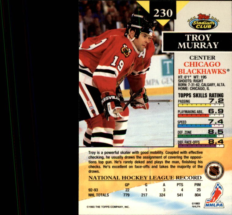B1400- 1993-94 Stadium Club Hk #s 1-250 +Rookies -You Pick- 15+ FREE US SHIP - Picture 453 of 493