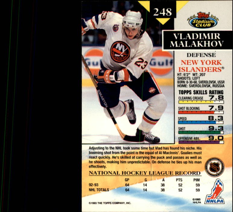 B1400- 1993-94 Stadium Club Hk #s 1-250 +Rookies -You Pick- 15+ FREE US SHIP - Picture 489 of 493