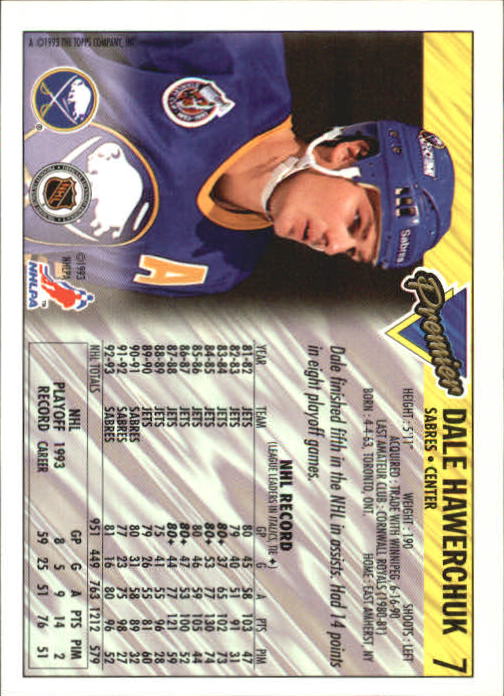 A0530- 1993-94 Topps Premier Hk #s 1-250 +Rookies -You Pick- 15+ FREE US SHIP - Picture 13 of 459
