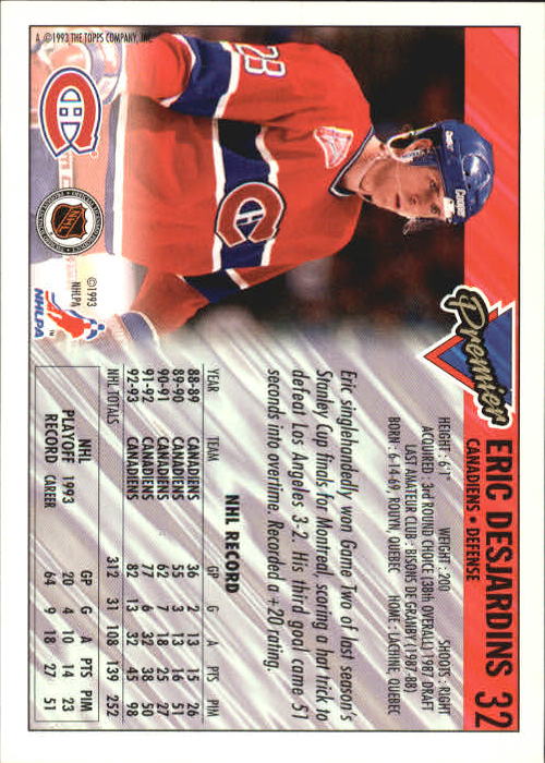 A0530- 1993-94 Topps Premier Hk #s 1-250 +Rookies -You Pick- 15+ FREE US SHIP - Picture 60 of 459