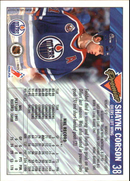 A0530- 1993-94 Topps Premier Hk #s 1-250 +Rookies -You Pick- 15+ FREE US SHIP - Picture 71 of 459
