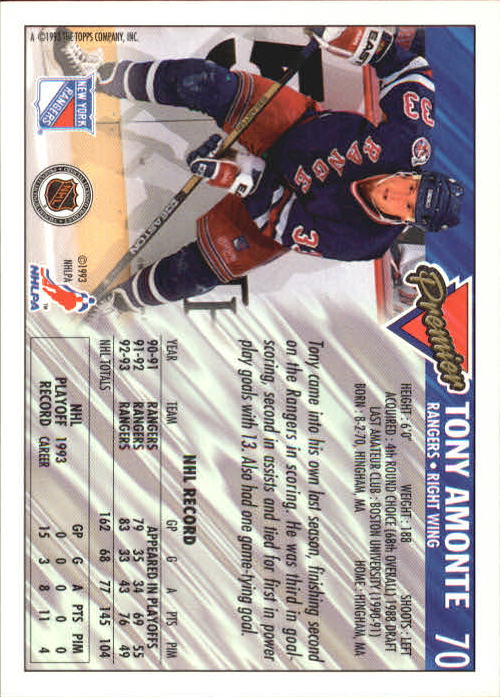 A0530- 1993-94 Topps Premier Hk #s 1-250 +Rookies -You Pick- 15+ FREE US SHIP - Picture 131 of 459