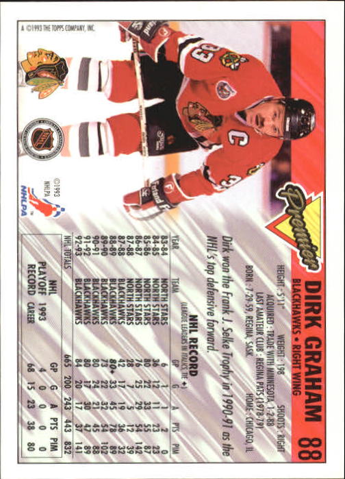 A0530- 1993-94 Topps Premier Hk #s 1-250 +Rookies -You Pick- 15+ FREE US SHIP - Picture 164 of 459