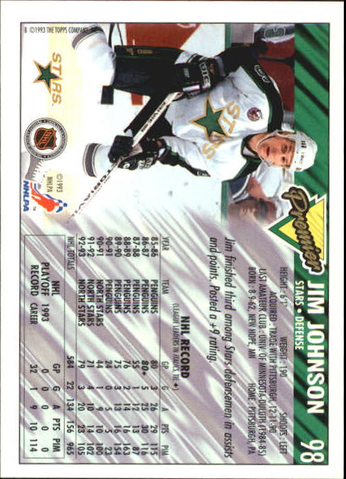 A0530- 1993-94 Topps Premier Hk #s 1-250 +Rookies -You Pick- 15+ FREE US SHIP - Picture 182 of 459