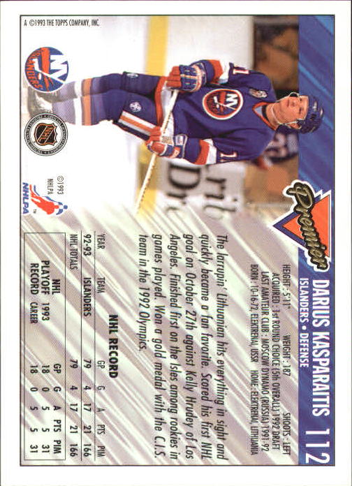 A0530- 1993-94 Topps Premier Hk #s 1-250 +Rookies -You Pick- 15+ FREE US SHIP - Picture 208 of 459