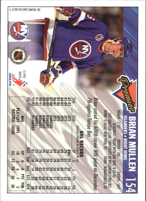 A0530- 1993-94 Topps Premier Hk #s 1-250 +Rookies -You Pick- 15+ FREE US SHIP - Picture 288 of 459