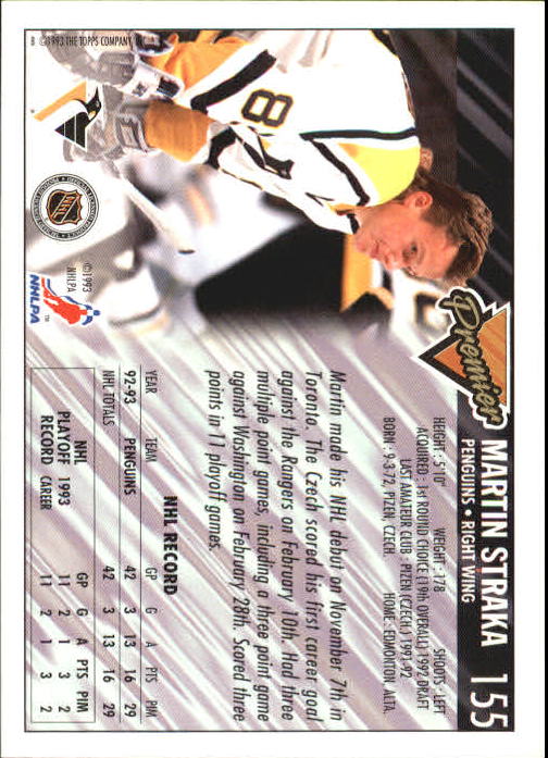 A0530- 1993-94 Topps Premier Hk #s 1-250 +Rookies -You Pick- 15+ FREE US SHIP - Picture 290 of 459